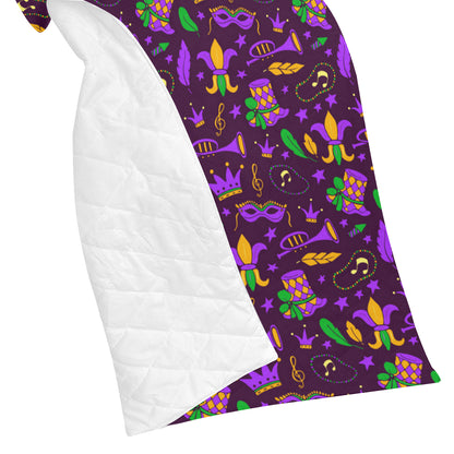 Mardi Gras Pattern Print Design 08 Premium Quilt