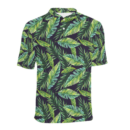 Tropical Flower Pattern Print Design TF06 Men Polo Shirt