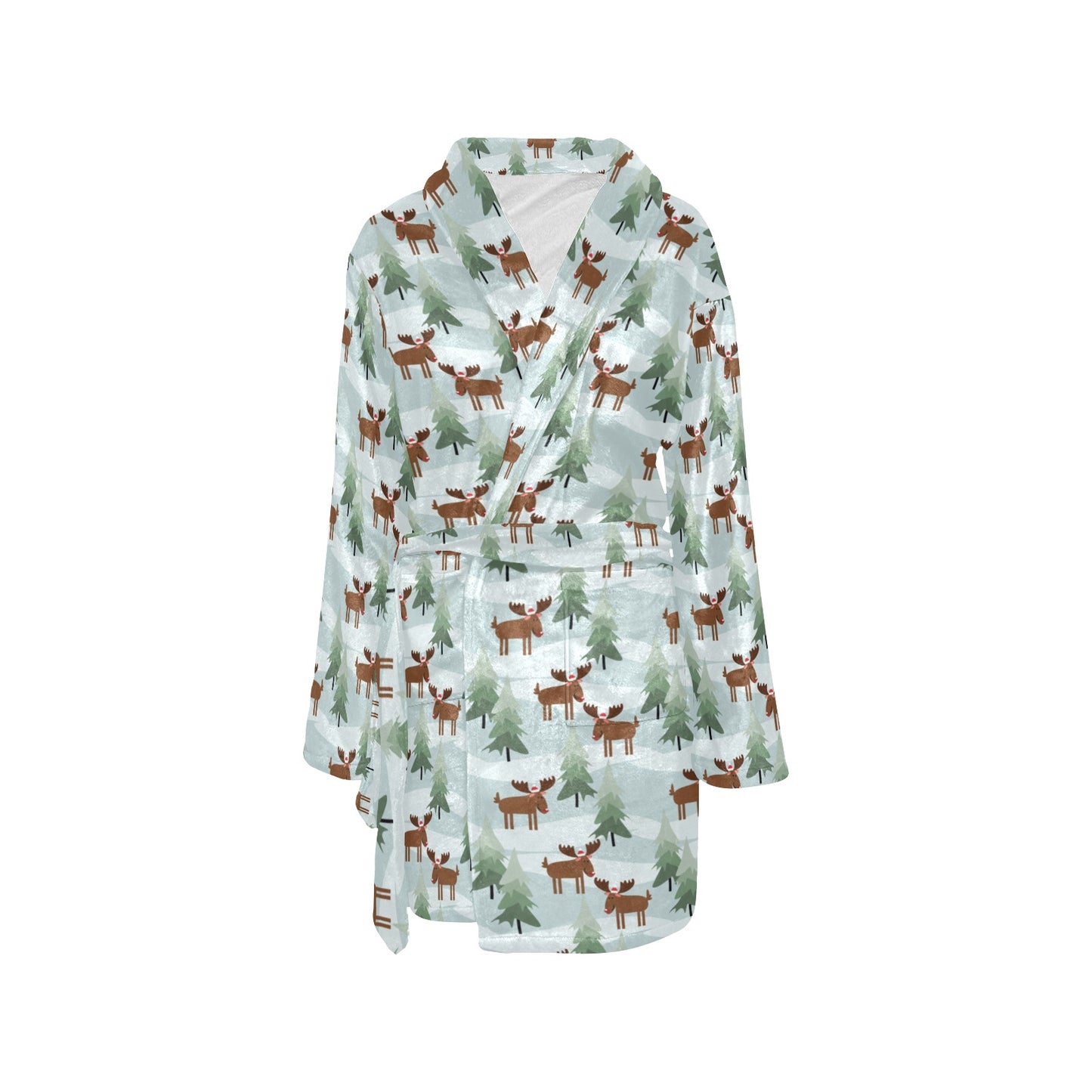 Moose Print Design LKS402 Women's Fleece Robe