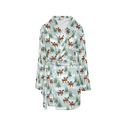 Moose Print Design LKS402 Women's Fleece Robe