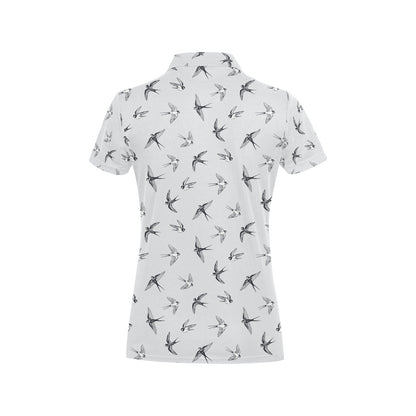 Swallow Bird Pattern Print Design 04 Women's Polo Shirt