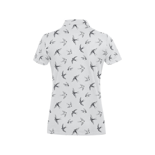 Swallow Bird Pattern Print Design 04 Women's Polo Shirt