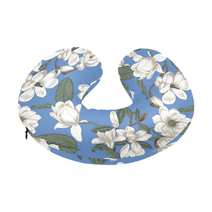 Magnolia Pattern Print Design 01 U-Shaped Travel Neck Pillow