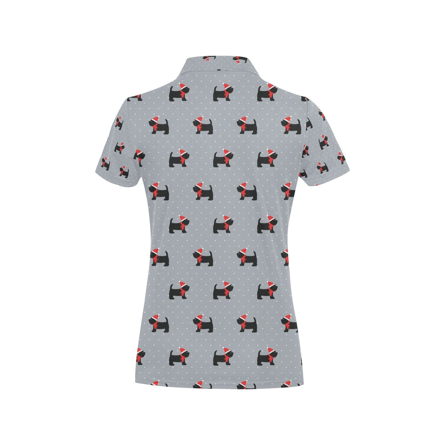 Scottish Christmas Themed Terriers Print Design LKS3018 Women's Polo Shirt