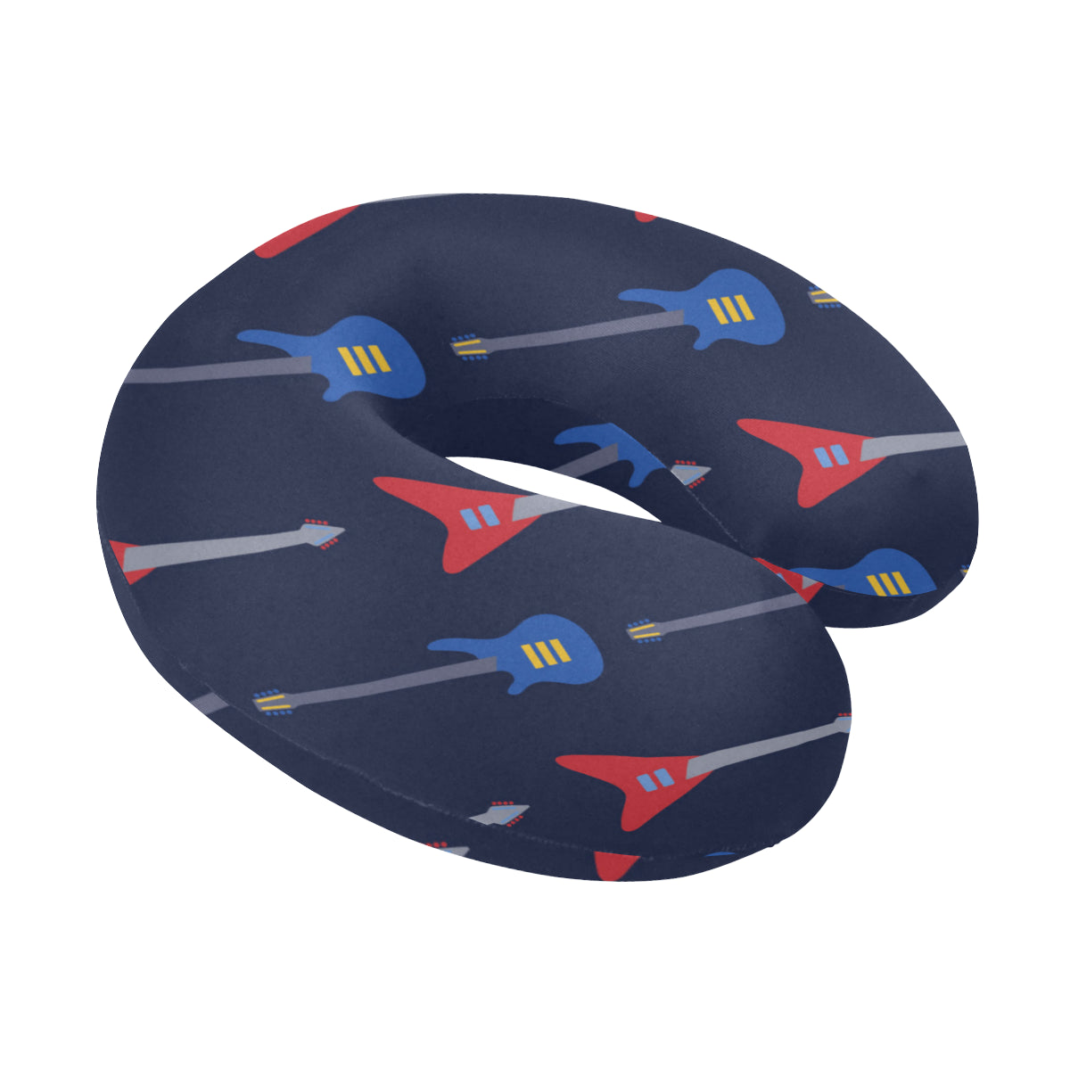 Electric Guitar Pattern Print Design 01 U-Shaped Travel Neck Pillow