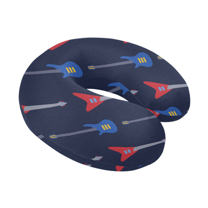 Electric Guitar Pattern Print Design 01 U-Shaped Travel Neck Pillow