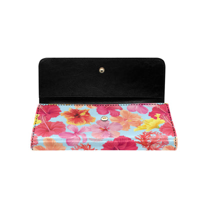 Hibiscus Pattern Print Design HB020 Women's Trifold Wallet