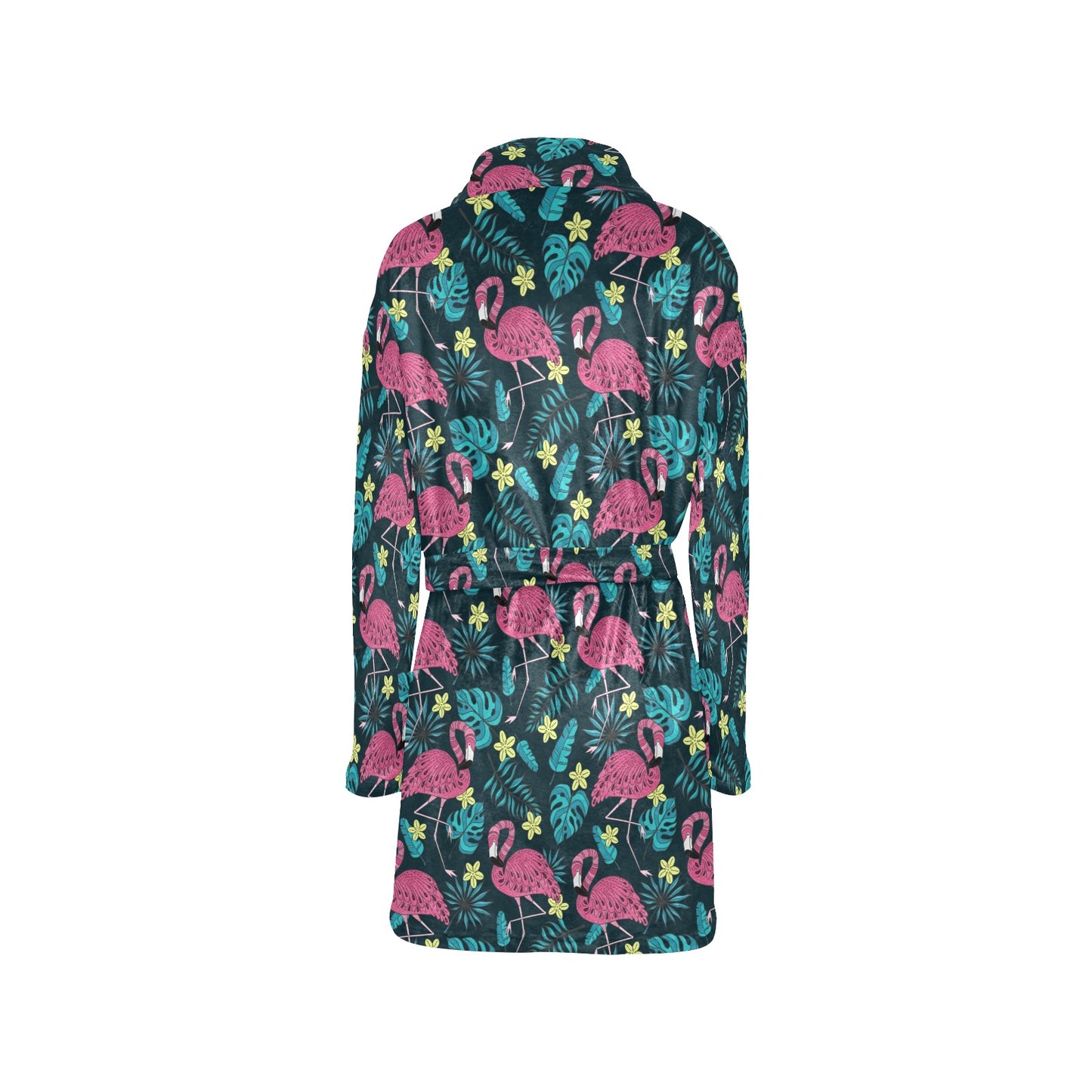 Flamingo Print Pattern Women's Fleece Robe