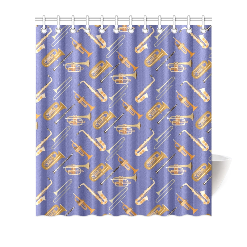 Trombone Pattern Print Design 02 Shower Curtain