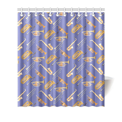 Trombone Pattern Print Design 02 Shower Curtain