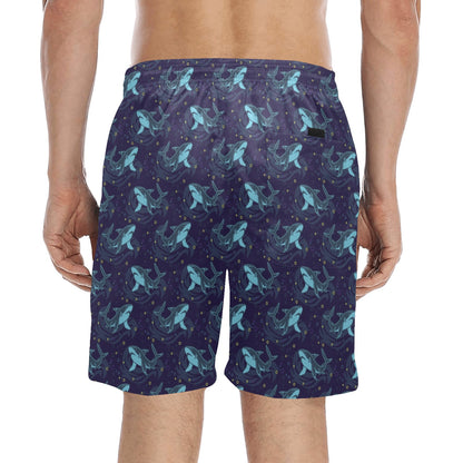 Shark Print Design LKS306 Men's Swim Trunks Beach Shorts