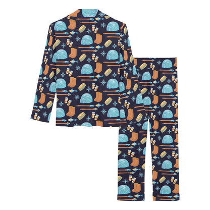 Eskimo Pattern Print Design 02 Women's Long Pajama Set