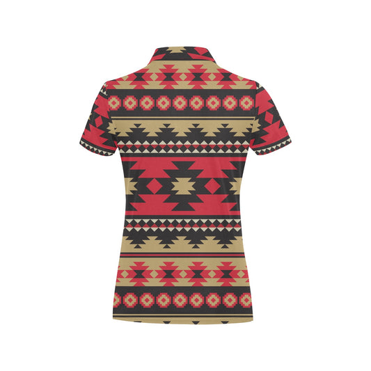 Navajo Pattern Print Design A04 Women's Polo Shirt