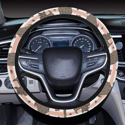 Scottish Terriers Print Design LKS3016 Steering Wheel Cover with Elastic Edge