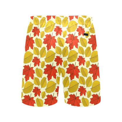 Elm Maple Leave Print Pattern Men's Swim Trunks Beach Shorts
