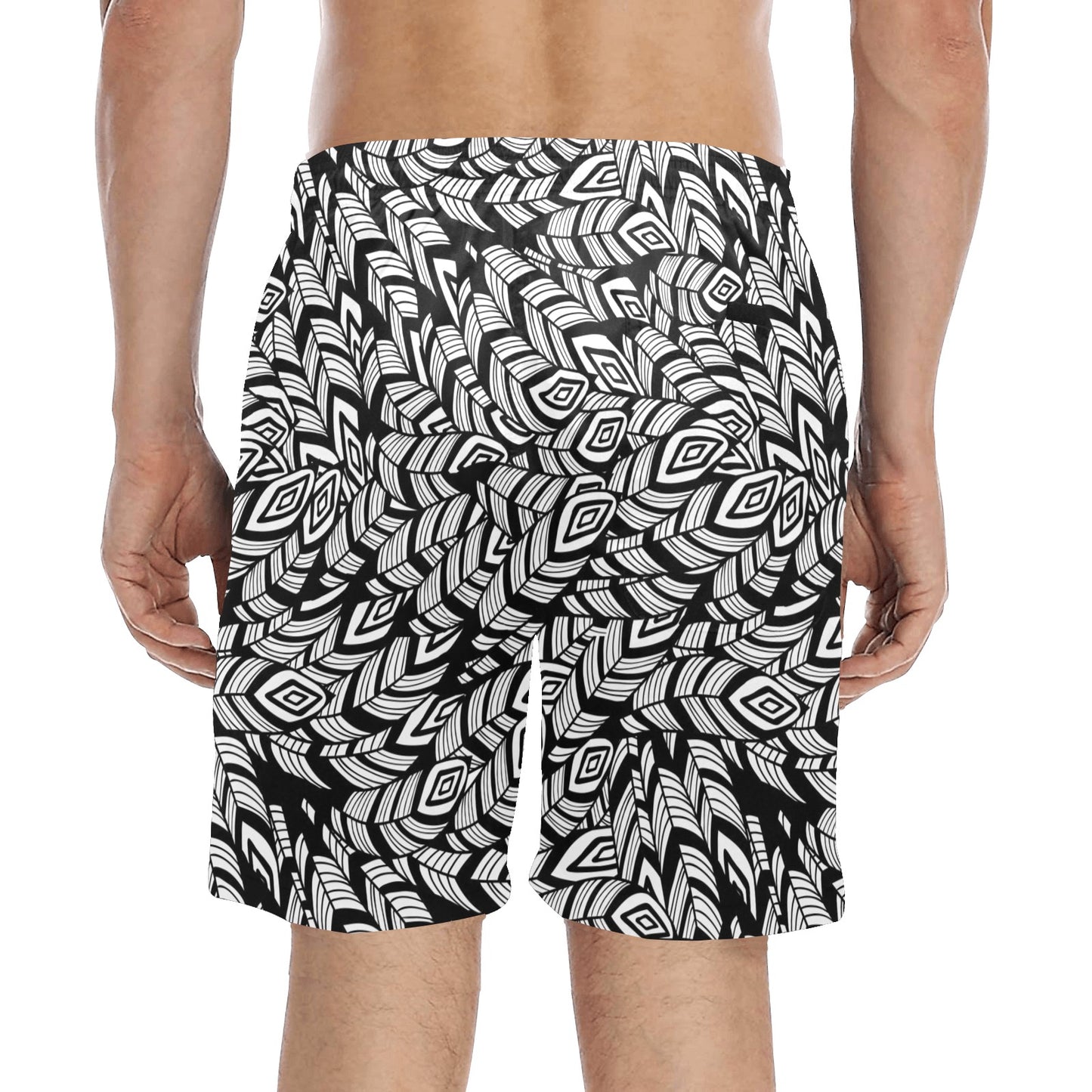 Tribal Pattern Print Design LKS302 Men's Swim Trunks Beach Shorts