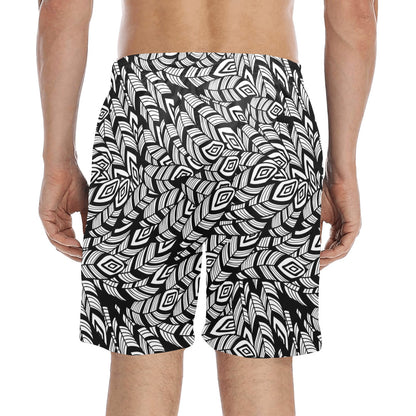 Tribal Pattern Print Design LKS302 Men's Swim Trunks Beach Shorts