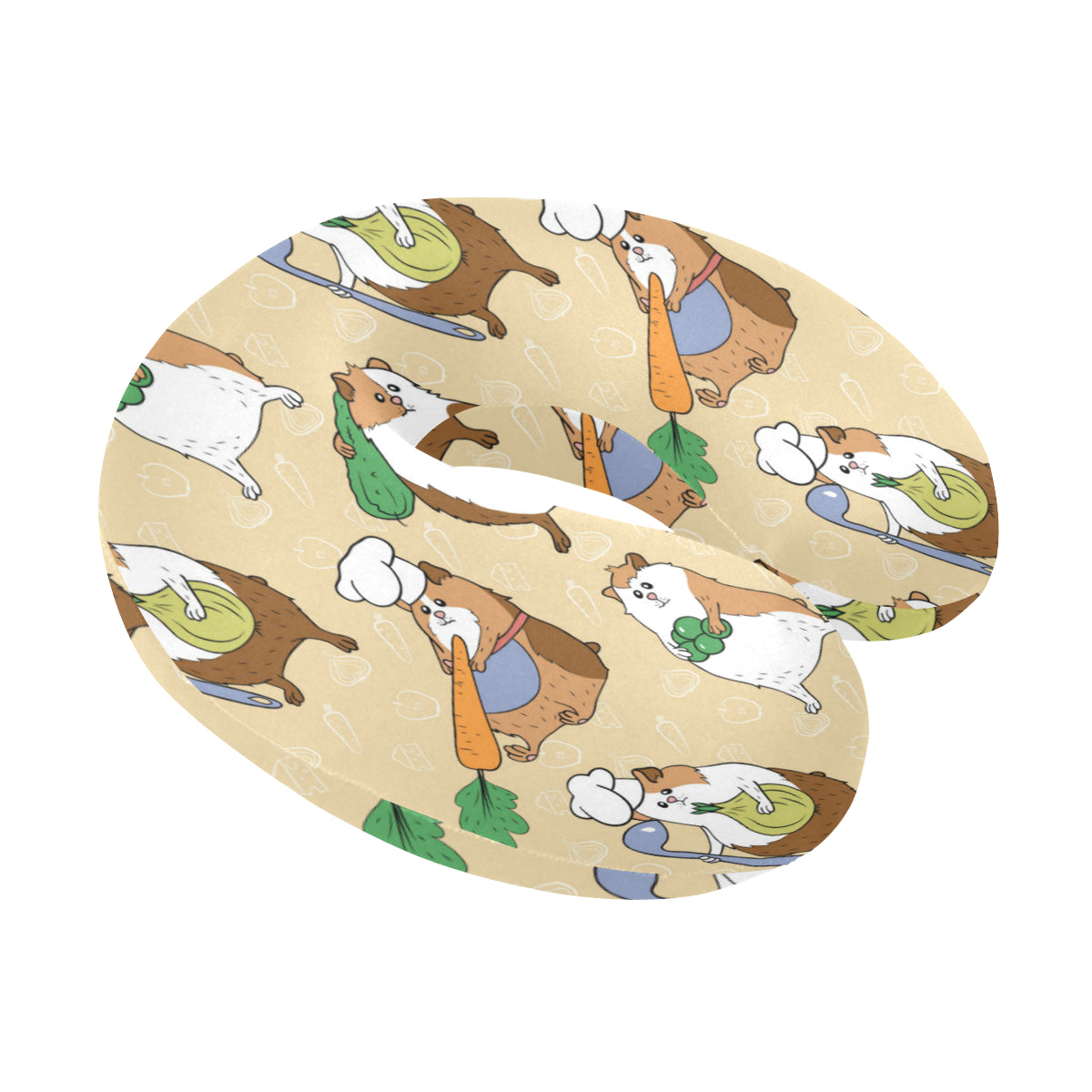 Guinea Pig Pattern Print Design 03 U-Shaped Travel Neck Pillow