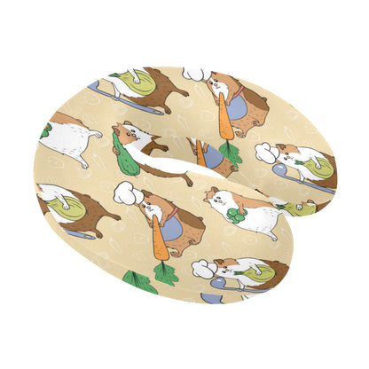 Guinea Pig Pattern Print Design 03 U-Shaped Travel Neck Pillow