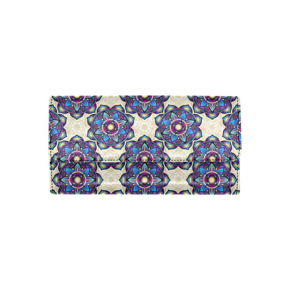 lotus Boho Pattern Print Design LO08 Women's Trifold Wallet