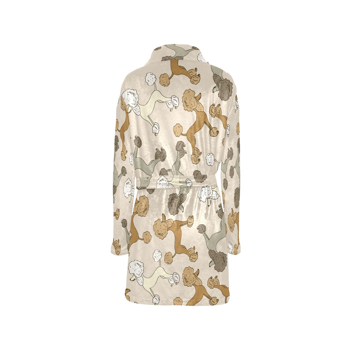 Poodle Pattern Print Design A01 Women's Fleece Robe