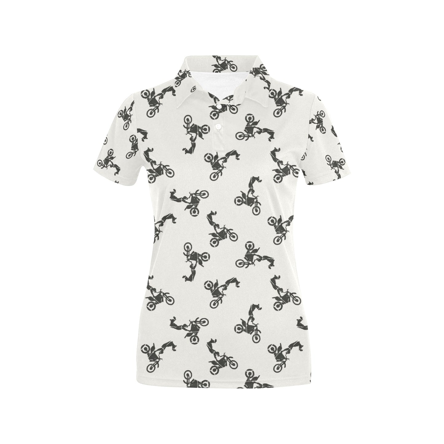 Motocross Pattern Print Design 03 Women's Polo Shirt