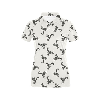 Motocross Pattern Print Design 03 Women's Polo Shirt