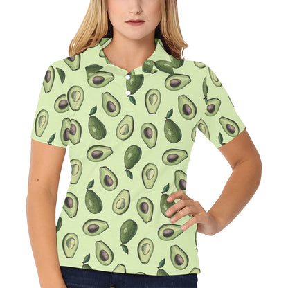 Avocado Pattern Print Design 02 Women's Polo Shirt
