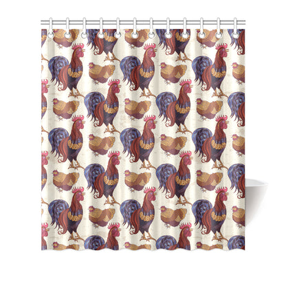 Rooster Pattern Print Design A03 Shower Curtain
