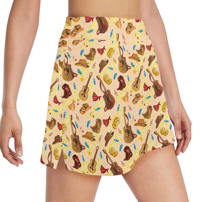 Western Lifestyle Print Design LKS303 17" Golf & Pickleball Skort with Pockets