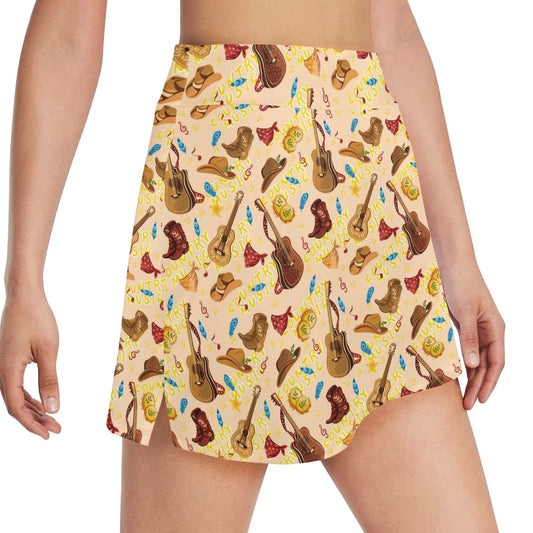 Western Lifestyle Print Design LKS303 17" Golf & Pickleball Skort with Pockets