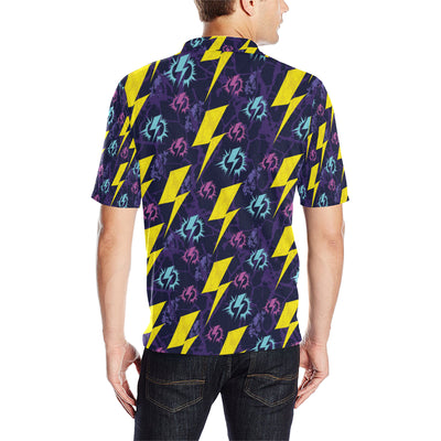 Lightning Thunder Pattern Print Design 01 Men Polo Shirt