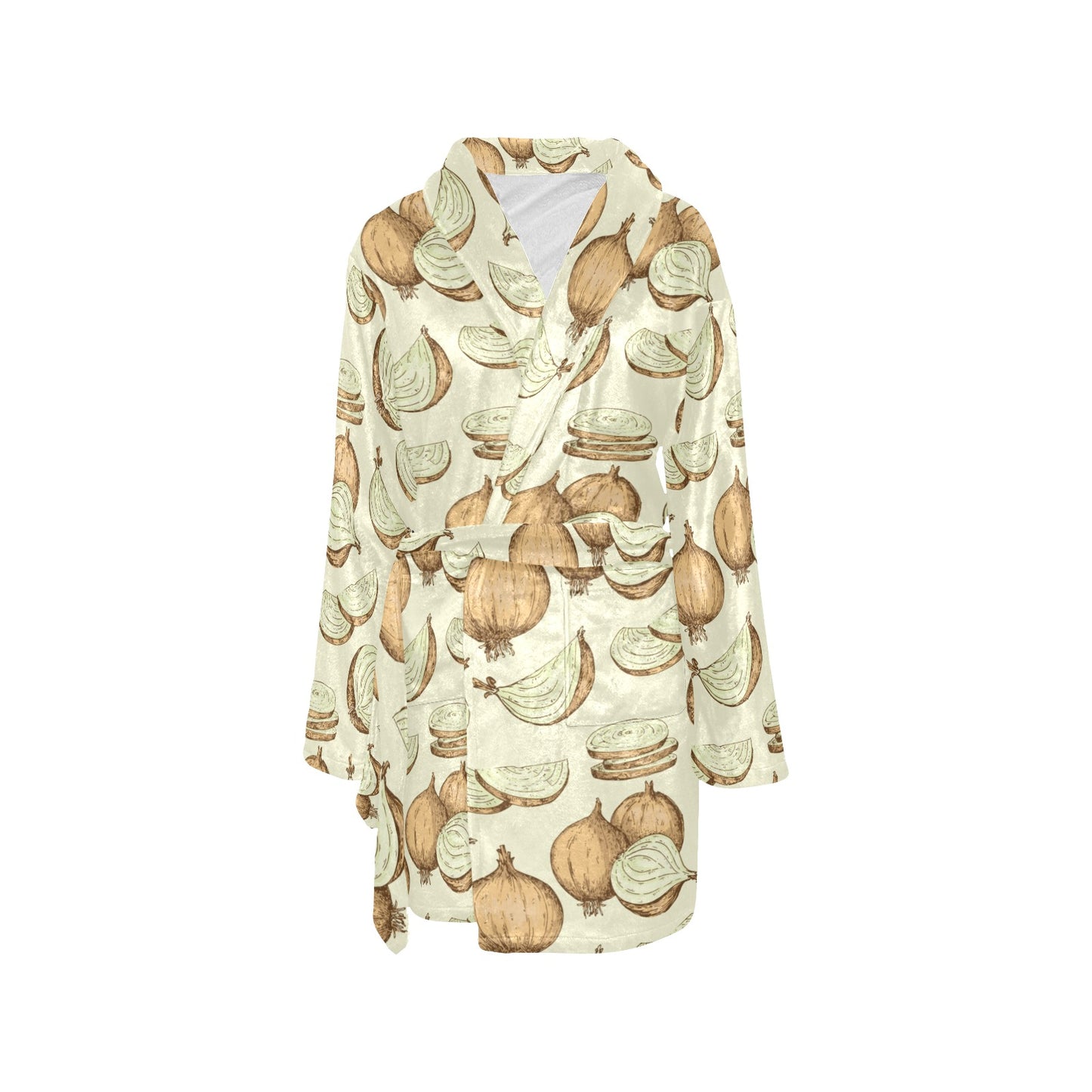 Onion Pattern Print Design A02 Women's Fleece Robe