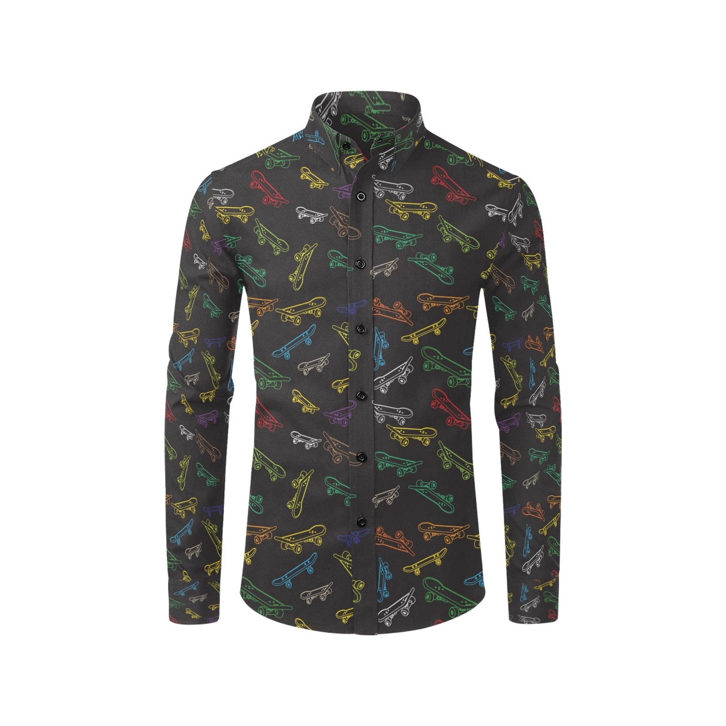 Skateboard Print Design LKS301 Men's Long Sleeve Dress Shirt