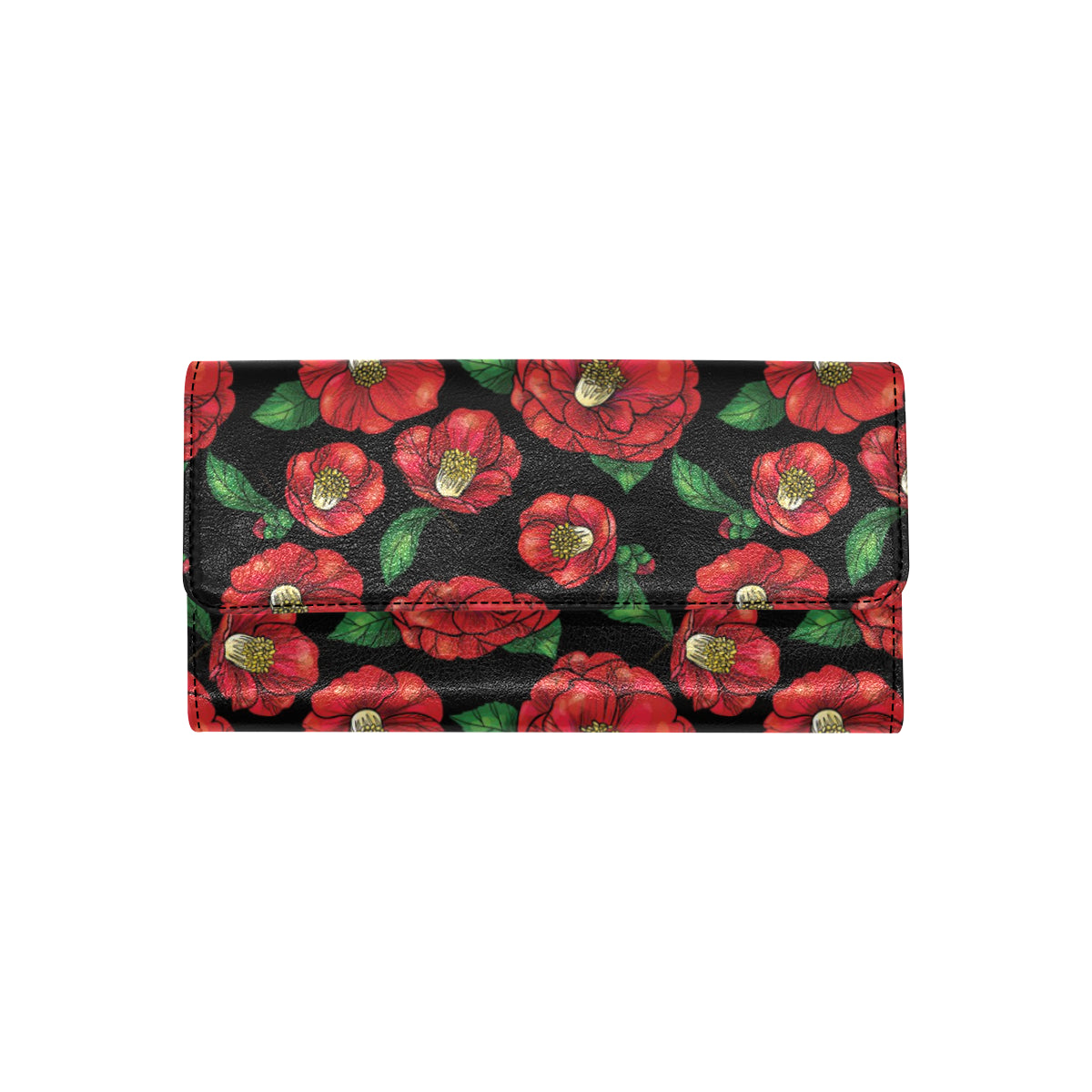 Camellia Pattern Print Design CM07 Women's Trifold Wallet