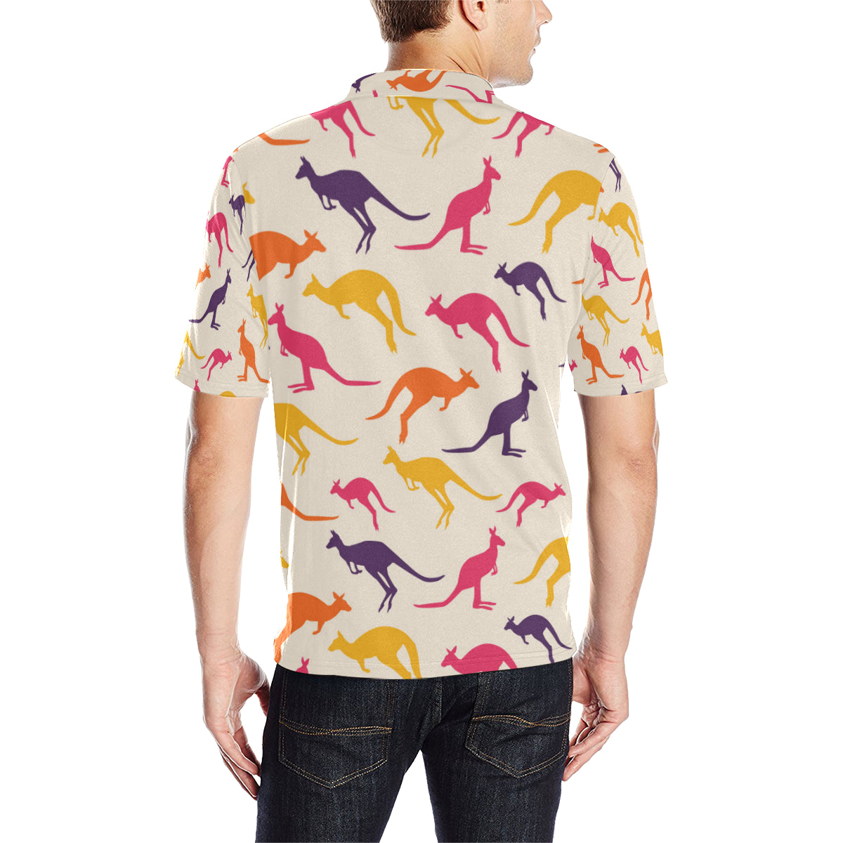Kangaroos Pattern Print Design 01 Men Polo Shirt