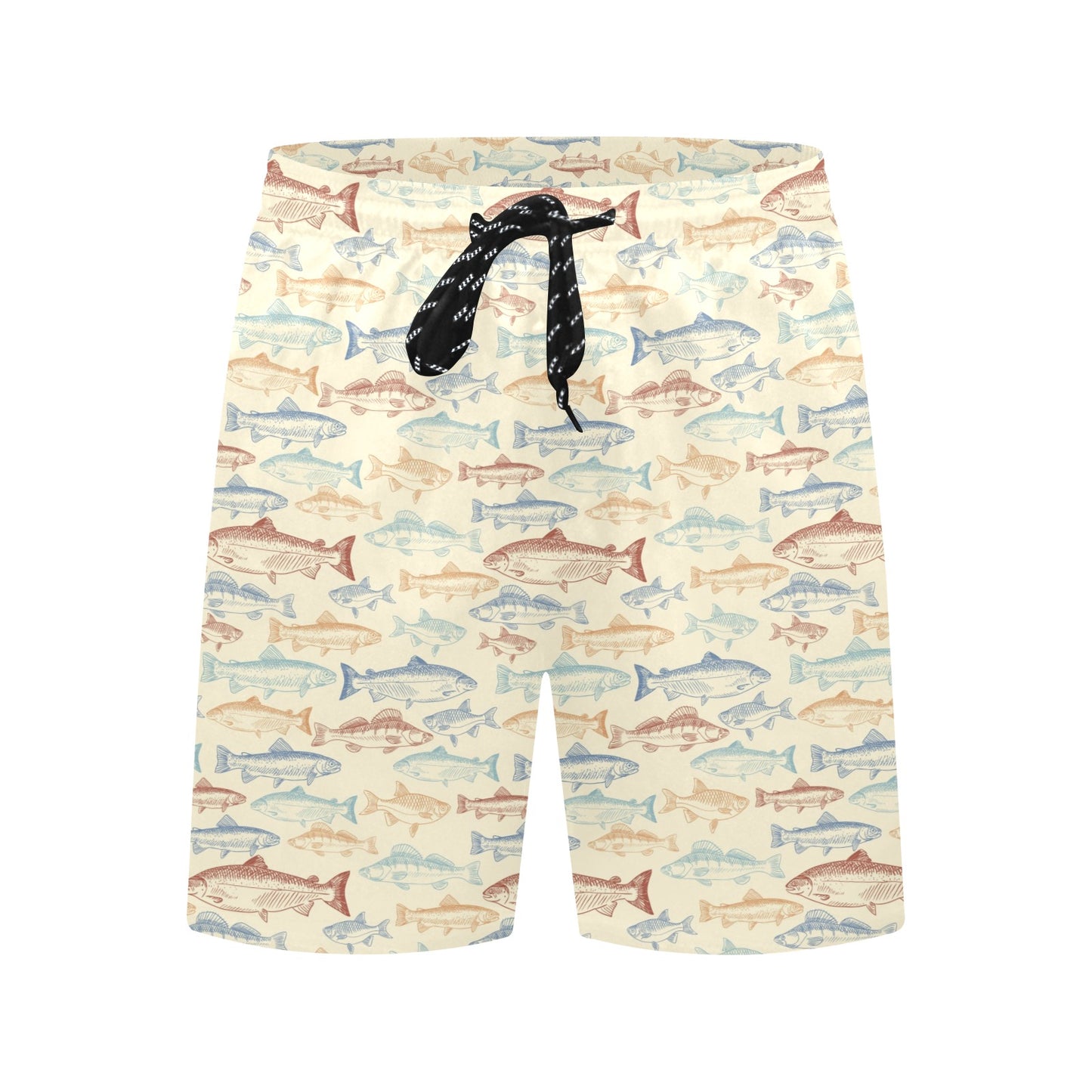 Salmon Fish Print Design LKS302 Men's Swim Trunks Beach Shorts