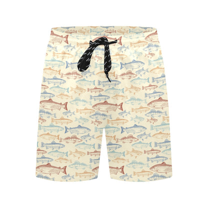 Salmon Fish Print Design LKS302 Men's Swim Trunks Beach Shorts