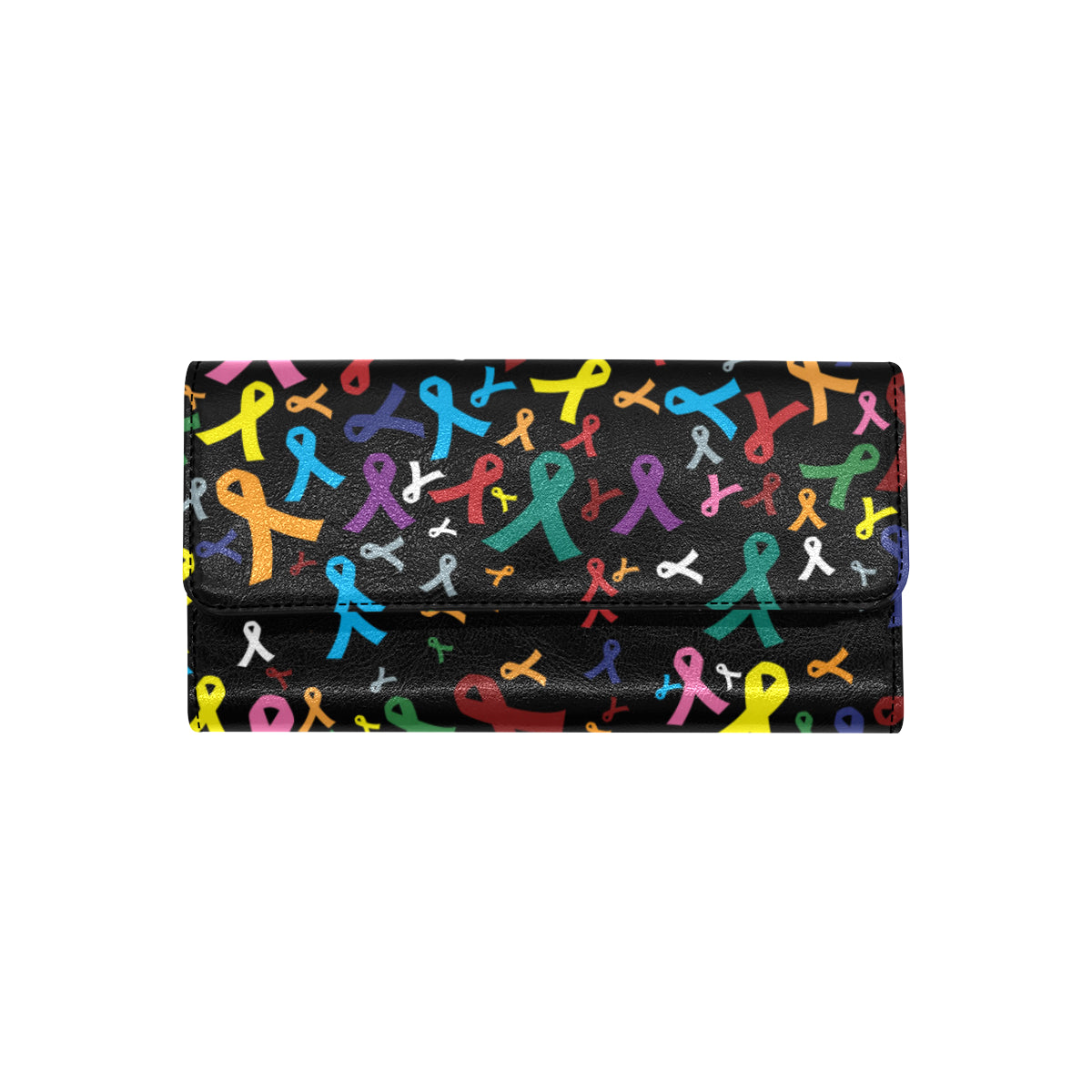 Cancer Awareness Pattern Print Design 03 Women's Trifold Wallet