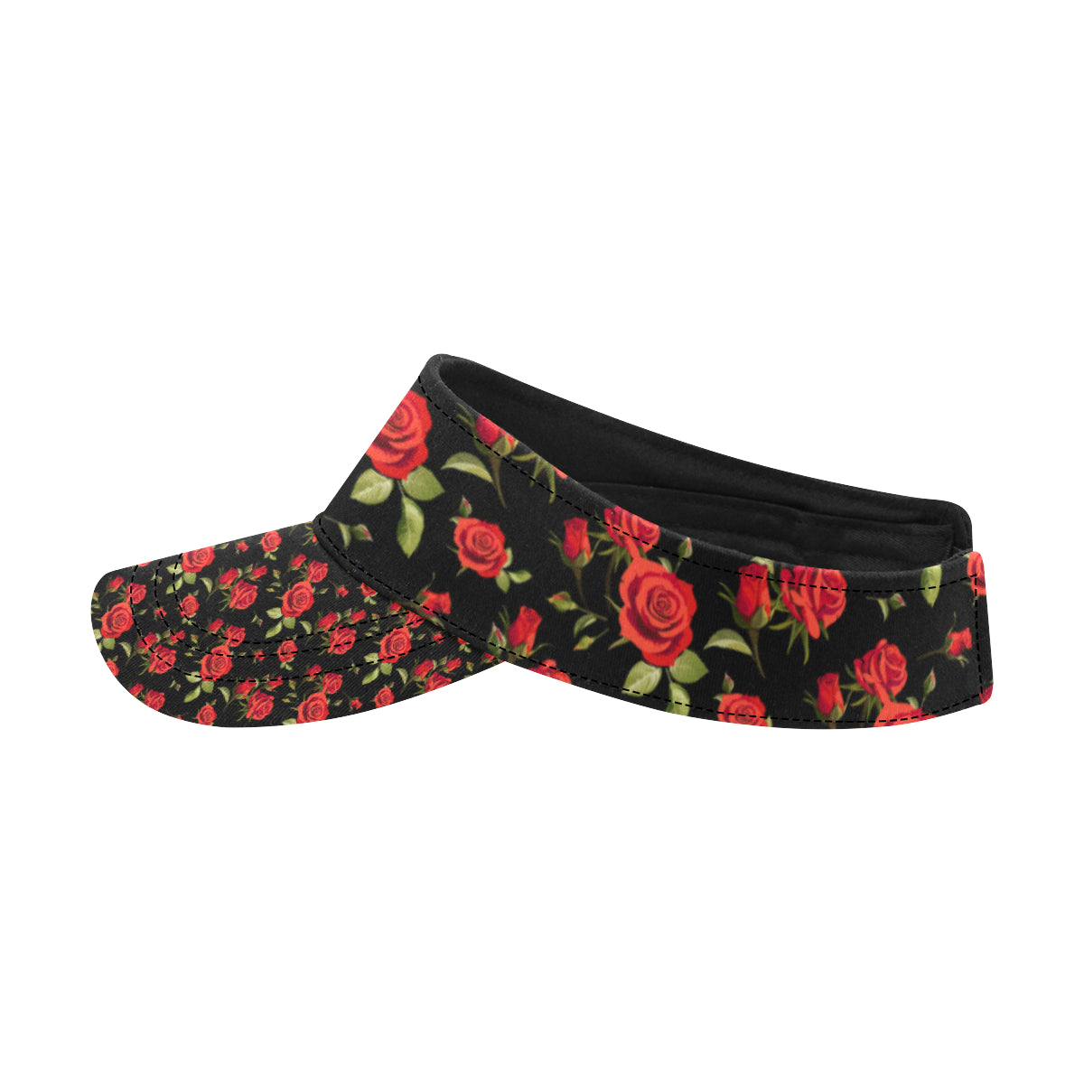 Red Rose Themed Print Unisex Sun Visor