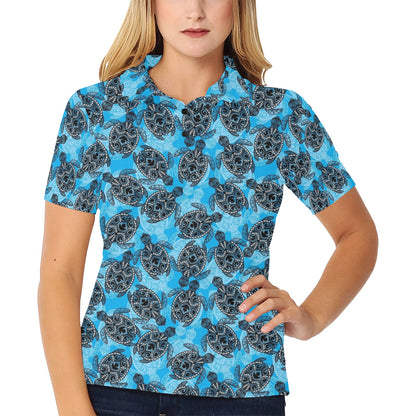 Tribal Pattern Print Design LKS307 Women's Polo Shirt