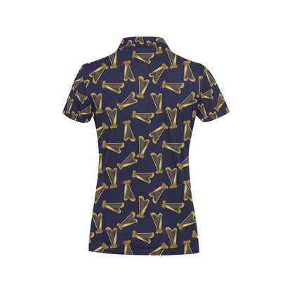 Harp Print Design LKS401 Women's Polo Shirt