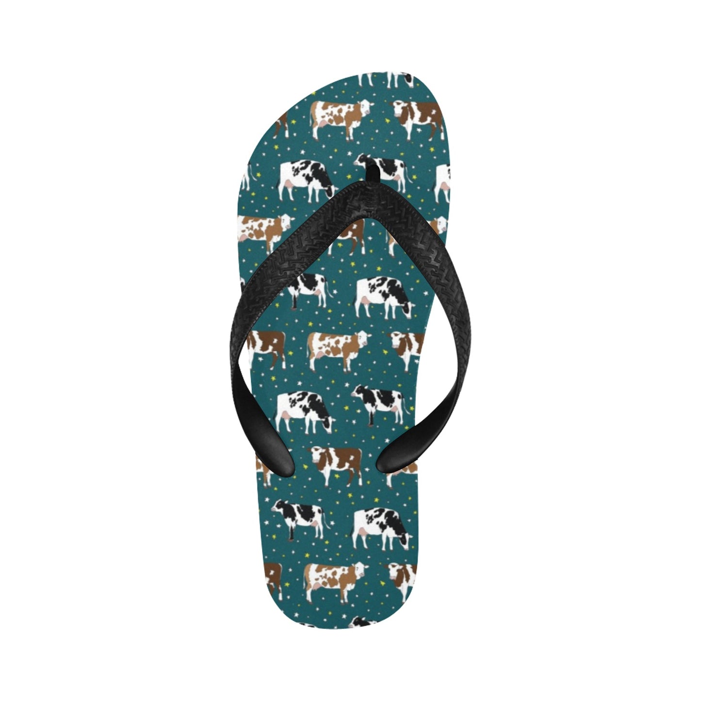Cattle Print Design LKS404 Flip Flops