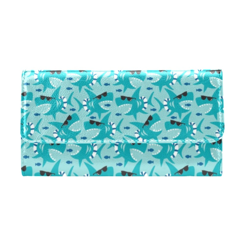 Shark Cute Print Design LKS302 Women's Trifold Wallet