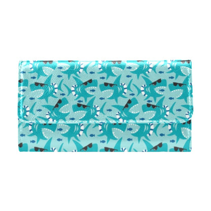 Shark Cute Print Design LKS302 Women's Trifold Wallet