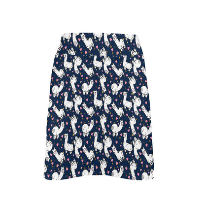 Alpaca Heart Star Design Themed Print 17" Golf & Pickleball Skort with Pockets