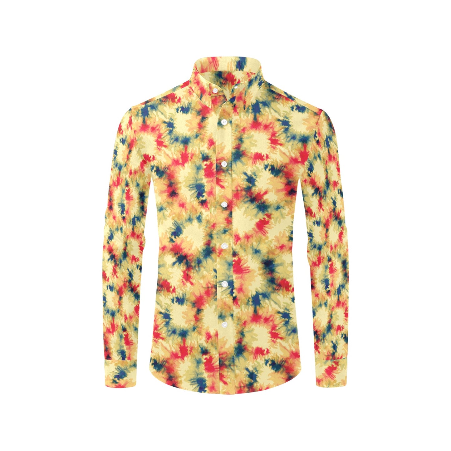 Tie Dye Print Design LKS302 Men's Long Sleeve Dress Shirt
