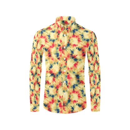 Tie Dye Print Design LKS302 Men's Long Sleeve Dress Shirt