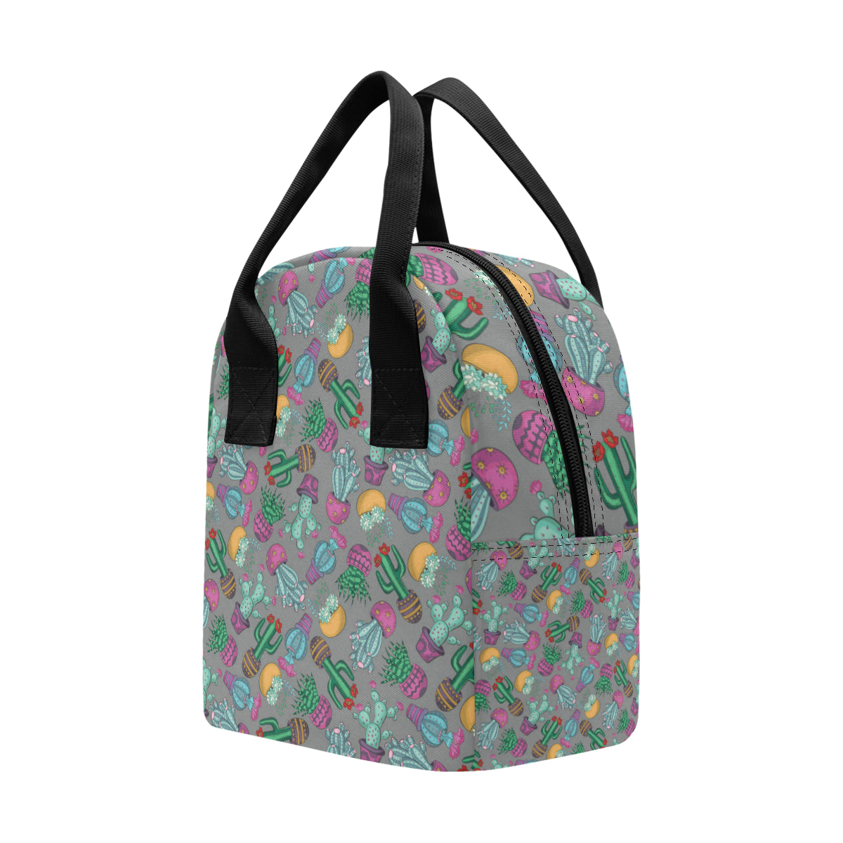 Cactus Colorful Print Pattern Insulated Lunch Bag