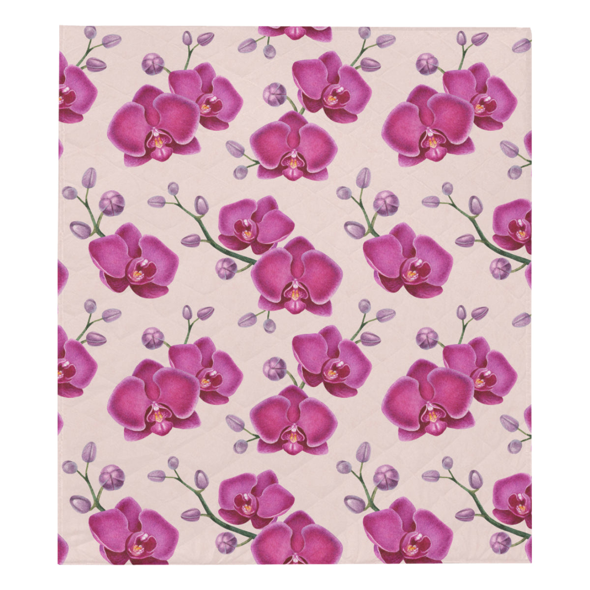 Orchid Pattern Print Design A02 Premium Quilt